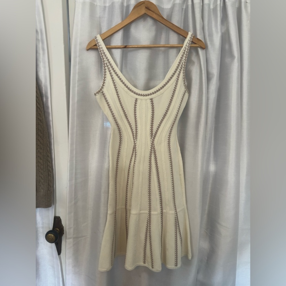 Elegant Cream Knit Dress